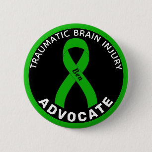 Traumatisch hersenletsel Advocate Ribbon Black Ronde Button 5,7 Cm