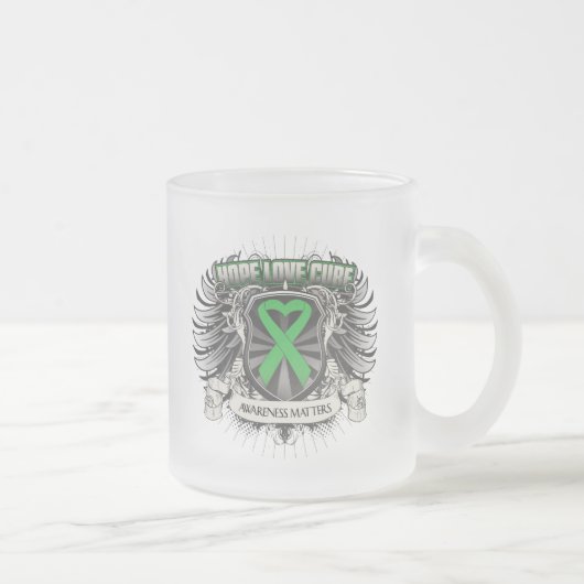 Traumatisch hersenletsel, hoop liefde matglas koffiemok (Rechts)