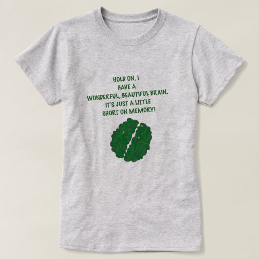 Traumatisch hersenletsel kort na geheugen t-shirt (Design voorkant)