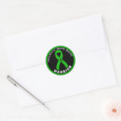 Traumatisch hersenletsel, lint zwart ronde sticker (Envelop)