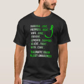 Traumatisch hersenletsel Survivor Hope TBI Warr T-shirt (Voorkant)
