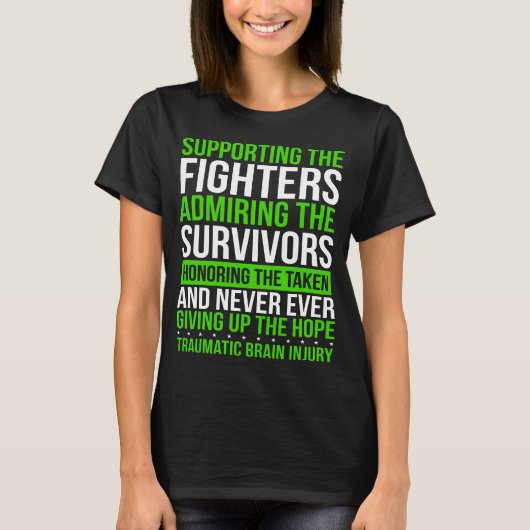 Traumatisch hersenletsel Survivor TBI Ribbon T-shirt (Voorkant)