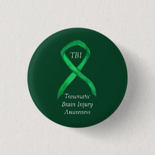 Traumatisch hersenletsel (TBI) bewustzijn lint pin Ronde Button 3,2 Cm