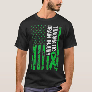 Traumatische hersenletsels TBI Green Ribbon Brain T-shirt