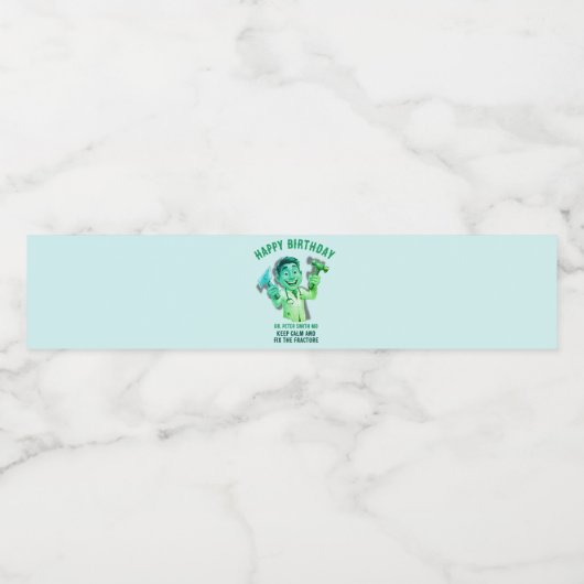 traumatologist Keep calm and fix the fracture MD Waterfles Etiket (Enkel label)