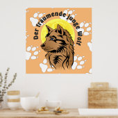 träumender Wolfswelpe Poster (Keuken)
