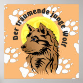 träumender Wolfswelpe Poster (Voorkant)