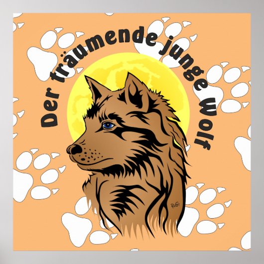 träumender Wolfswelpe Poster (Voorkant)