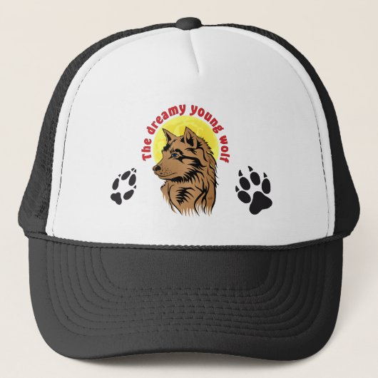 träumender Wolfwelpe Truckerkappe Trucker Pet (Voorkant)