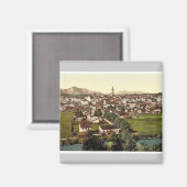 Traunstein, algemeen uitzicht, Opper-Beieren, Duit Magneet (Voorkant / Achterkant)