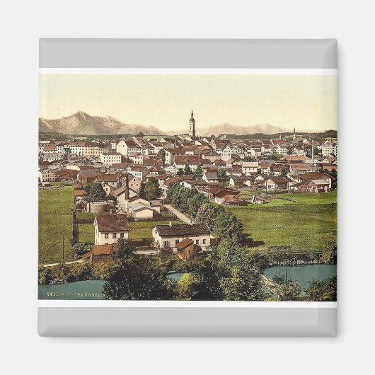 Traunstein, algemeen uitzicht, Opper-Beieren, Duit Magneet (Voorkant)