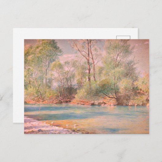 Traunstein River op de weg naar Empfig, Beieren: Briefkaart (Voorkant / Achterkant)