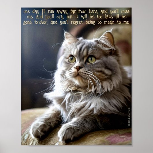 Traurig en Eenzaam Huisdieren Poster Print: Eén Da (Voorkant)