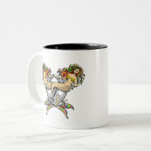 Traurige Meerjungfrauen am Anker Tweekleurige Koffiemok (Voorkant links)