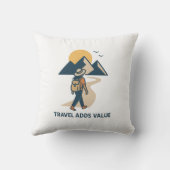 Travel adds value kussen (Achterkant)