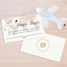 Travel Adventure Baby shower Luier Raffle Kaart