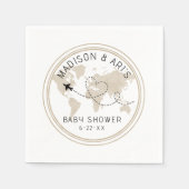 Travel Adventure Baby shower servetten (Voorkant)