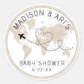 Travel Adventure Baby shower Sticker (Voorkant)