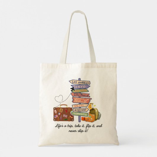 Travel Adventure Canvas tas (Achterkant)