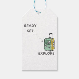 Travel Adventure Gift Labels Ready Set Explore Cadeaulabel