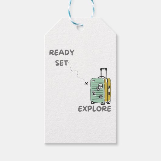 Travel Adventure Gift Labels Ready Set Explore Cadeaulabel (Voorkant)