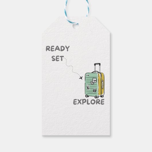 Travel Adventure Gift Labels Ready Set Explore Cadeaulabel (Achterkant)