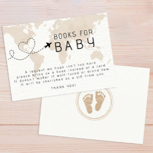 Travel Adventure Map Baby shower Boeken voor Baby Informatiekaartje