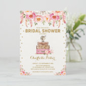 Travel Adventure Vrijgezellenfeest Roze Bloemen Ui Kaart (Staand voorkant)