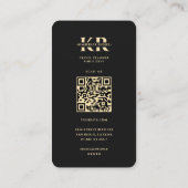 Travel Adventure Wereldkaart Zwart Goud Monogram Visitekaartje (Achterkant)