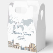 Travel Adventure World Map Airplane Baby Shower Bedankdoosjes (Open)