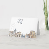 Travel Adventure World Map Airplane Baby Shower  Bedankkaart (Achterkant)