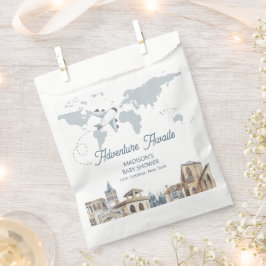Travel Adventure World Map Airplane Baby Shower  Bedankzakje