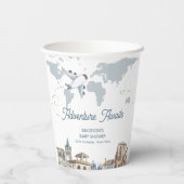 Travel Adventure World Map Airplane Baby Shower  Papieren Bekers (Achterkant)