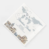Travel Adventure World Map Airplane Baby Shower Servet (Hoek)