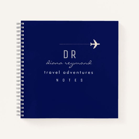 Travel Adventures Notes Blauw Notitieboek (Voorkant)