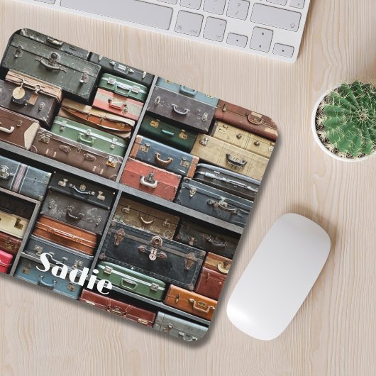 Travel Adventures, Vintage Suitcases Muismat