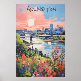 Travel Aesthetic City Arlington Dallas Texas Poster