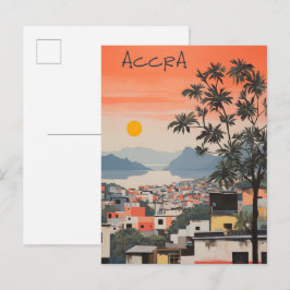 Travel Aesthetic Painting City Accra Ghana Briefkaart