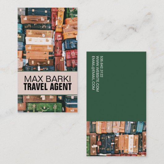 Travel Agency Agent Business Card Visitekaartje (Voorkant / Achterkant)