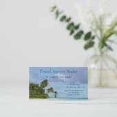 Travel Agency Beach Scène Visitekaartje (Staand voorkant)