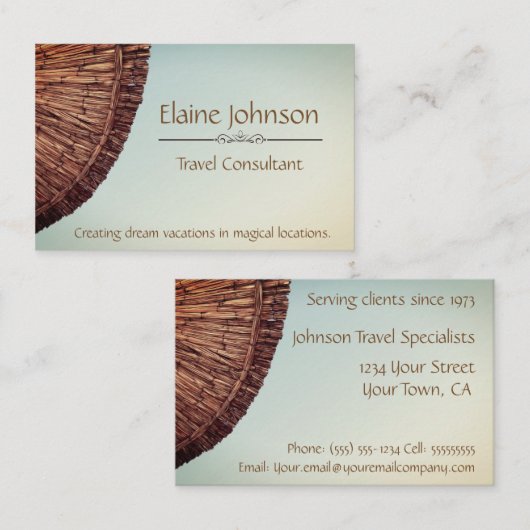 Travel Agency Consultant Specialist Visitekaartje (Voorkant / Achterkant)