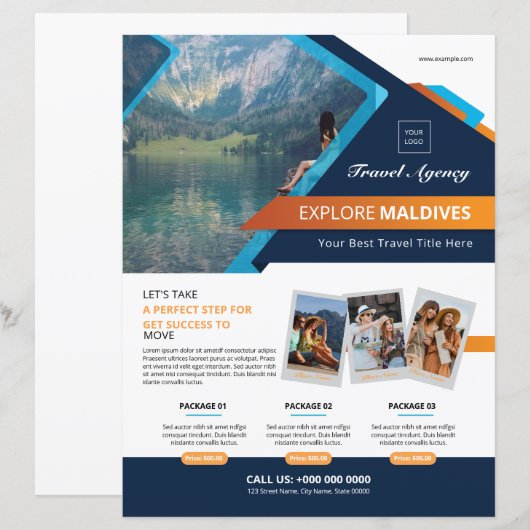 Travel Agency Flyer Template (Voorkant / Achterkant)