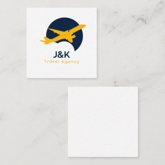 Travel Agency Vierkante Visitekaartje (Voorkant / Achterkant)
