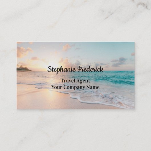 Travel Agent Beach Ocean Visitekaartje (Voorkant)