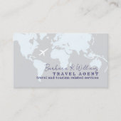 Travel Agent Business Card With Map Visitekaartje (Voorkant)