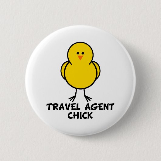 Travel Agent Chick Ronde Button 5,7 Cm (Voorkant)