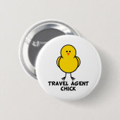 Travel Agent Chick Ronde Button 5,7 Cm (Voorkant /achterkant)