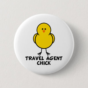 Travel Agent Chick Ronde Button 5,7 Cm