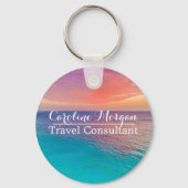 Travel Agent Consultant Beach Scene Sleutelhanger (Voorkant)