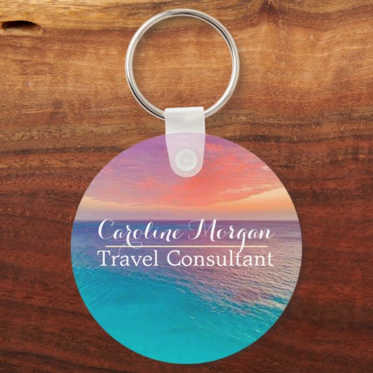 Travel Agent Consultant Beach Scene Sleutelhanger (Voorkant)